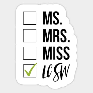 LCSW Graduation Sticker